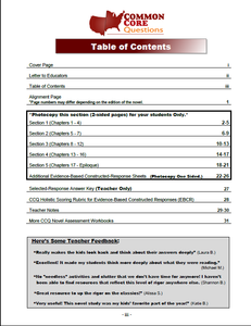 Hatchet CCQ Workbook (Reading Level R - 1020L*)