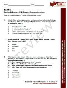 Rules CCQ Workbook (Readling Level R - 780L)